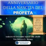 Roma, sabato 15 ottobre: anniversario della nascita del Profeta
