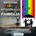 Roma, domenica 4 dicembre, ore 18.00: Ideologia gender attacco alla famiglia