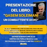 Milano giovedì 16 marzo, presentazione del libro “Qasem Soleimani un combattente di Dio”