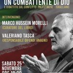 Anagni, sabato 25 novembre: conferenza su Soleimani e Palestina