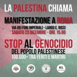 Sabato 23 dicembre, Roma: manifestazione per la Palestina