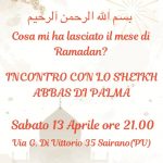 Pavia, sabato 13 aprile: “Cosa mi ha lasciato il mese di Ramadan?”